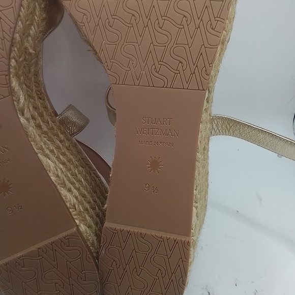 STUART WEITZMAN ZUZU ESPADRILLE WEDGE PLATINO PLAFTFORM SZ 9.5 - Picture 5 of 8